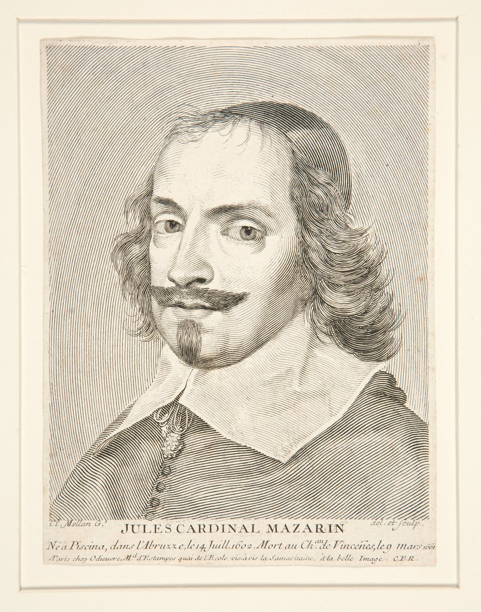 Jules Mazarin bíboros (1602-1661) alkotó: Claude Mellan