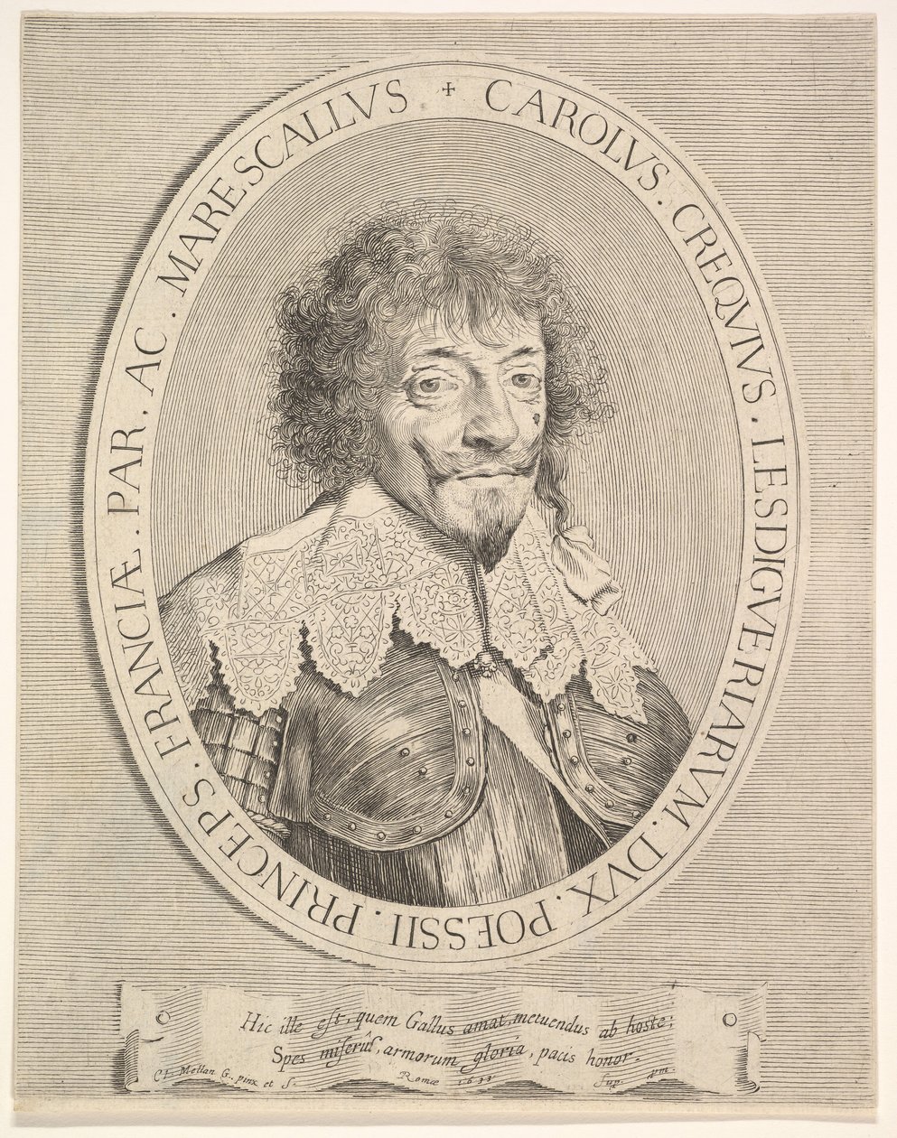 Créquy I. Károly, Lesdiguières hercege, 1633. alkotó: Claude Mellan