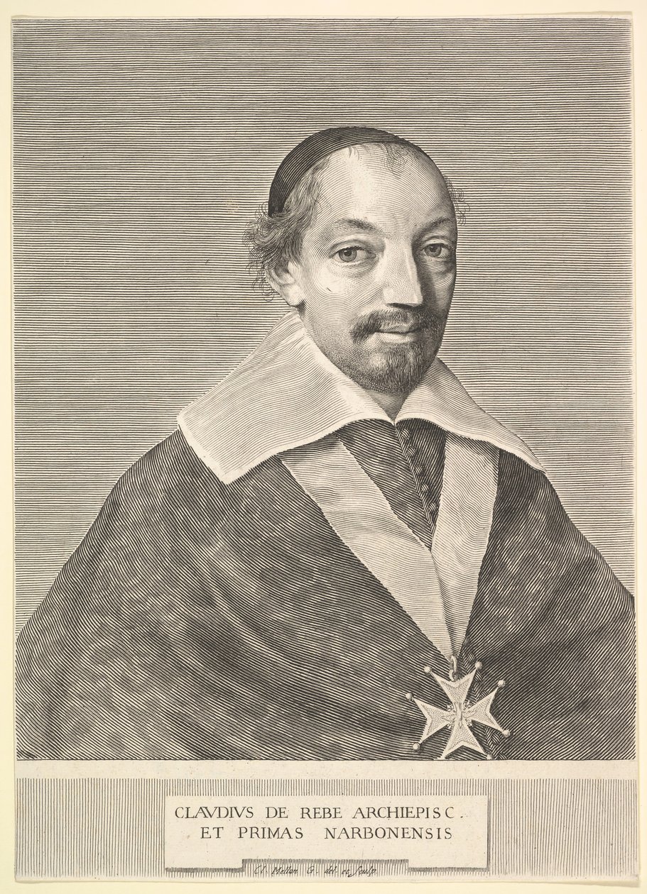 Claude de Rebé, Narbonne érseke. alkotó: Claude Mellan