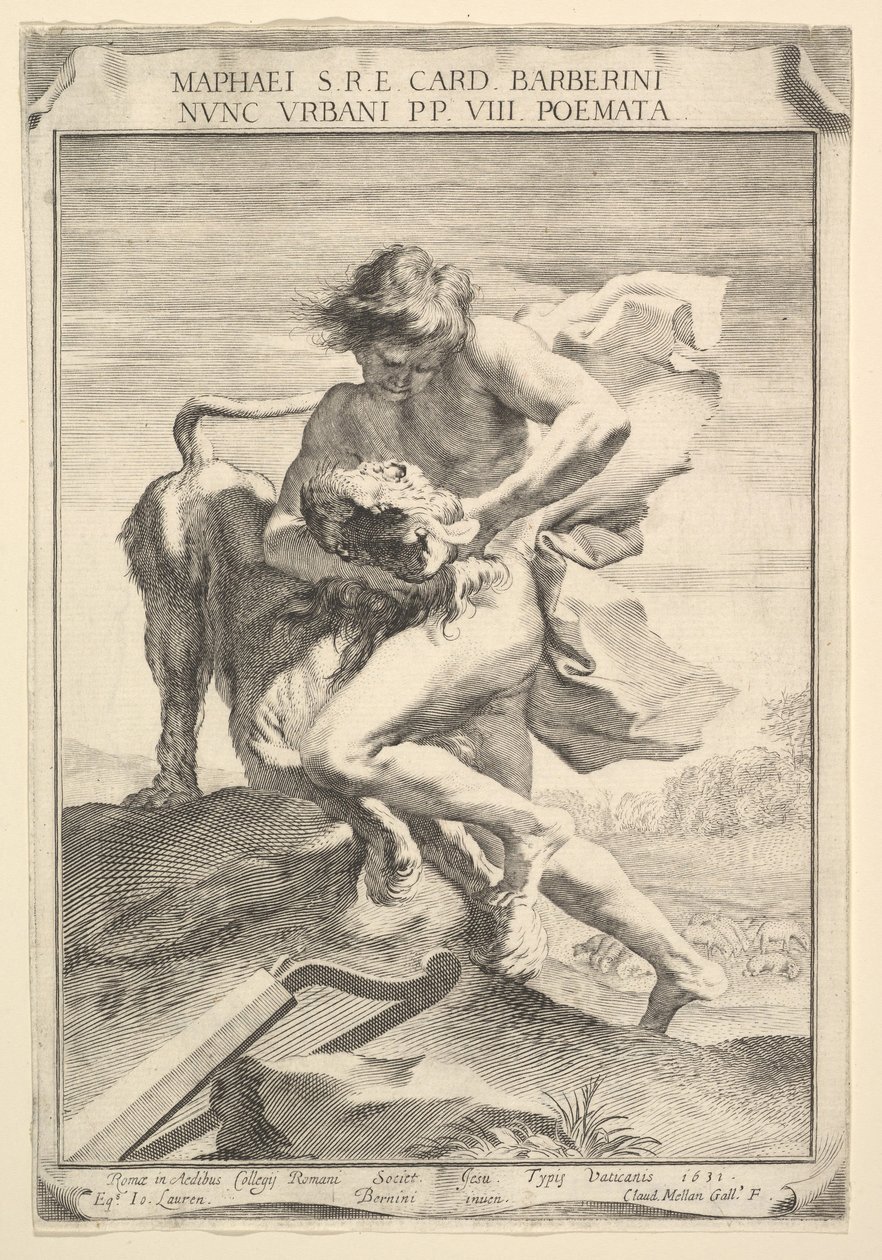 Dávid megfojtja az oroszlánt, 1631. alkotó: Claude Mellan