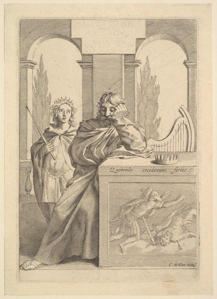 David: Talon címlapja, LHistoire Sainte, III, 1645. alkotó: Claude Mellan