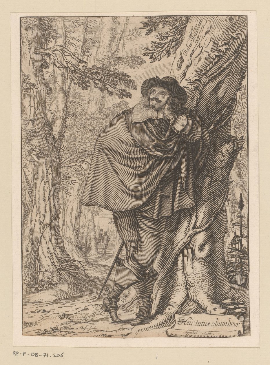 James Howell egy fának dőlve Címlap ehhez: James Howell, Dendrologie (...), 1641 alkotó: Claude Mellan
