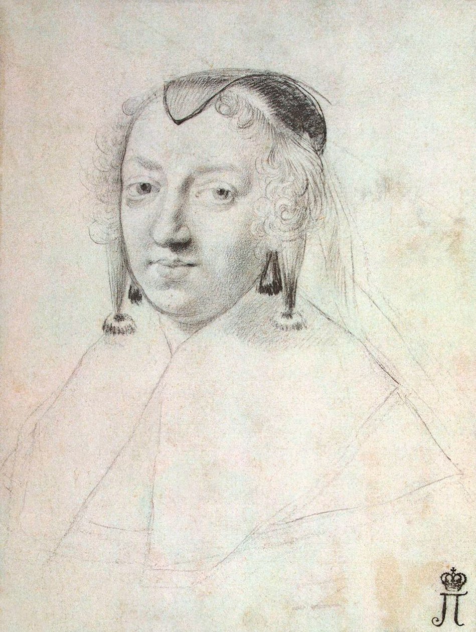 Osztrák Anna portréja 1601-1666, 1643 előtt. alkotó: Claude Mellan