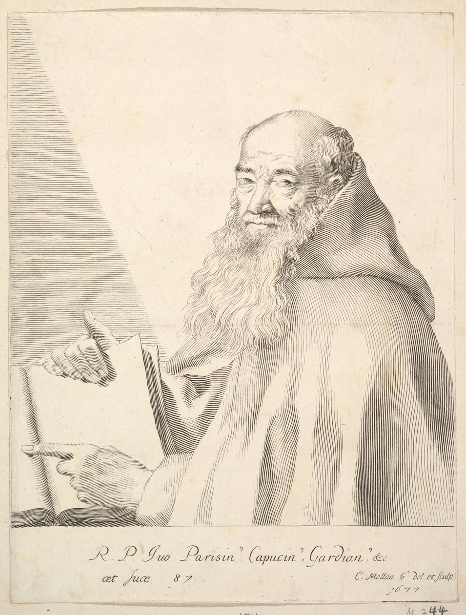 Yves atya portréja, 1677. alkotó: Claude Mellan