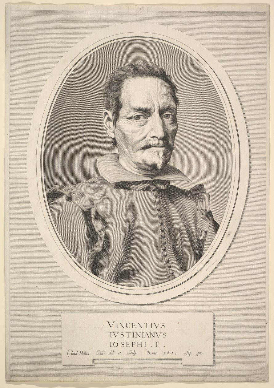 Vincenzo Giustiniani portréja, 1631. alkotó: Claude Mellan