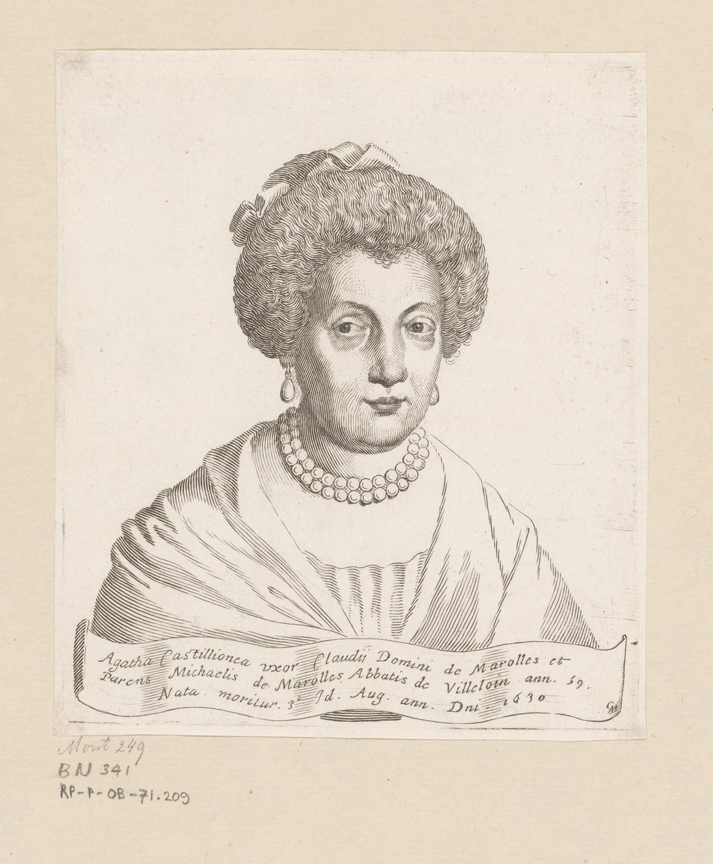 Agathe de Chatillon portréja alkotó: Claude Mellan