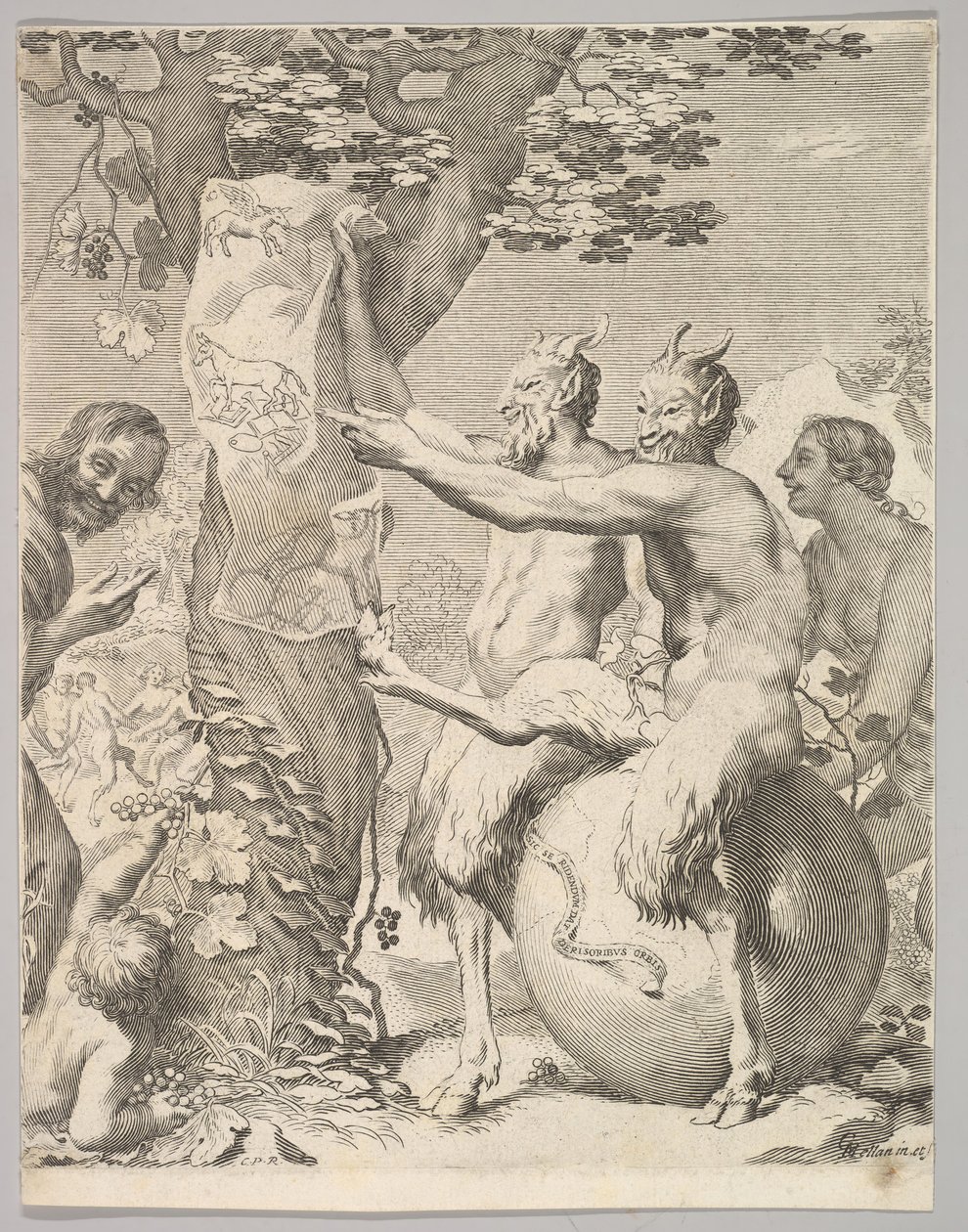 Szatírok, 1645 előtt. alkotó: Claude Mellan