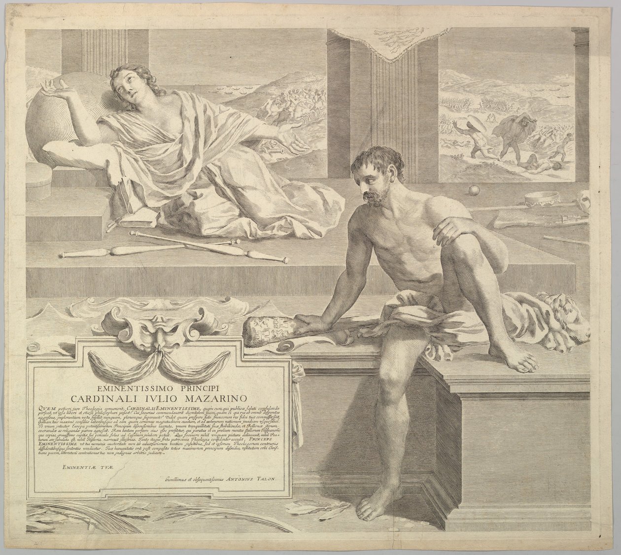 Antoine Talon teológiai tézise, 1648. alkotó: Claude Mellan