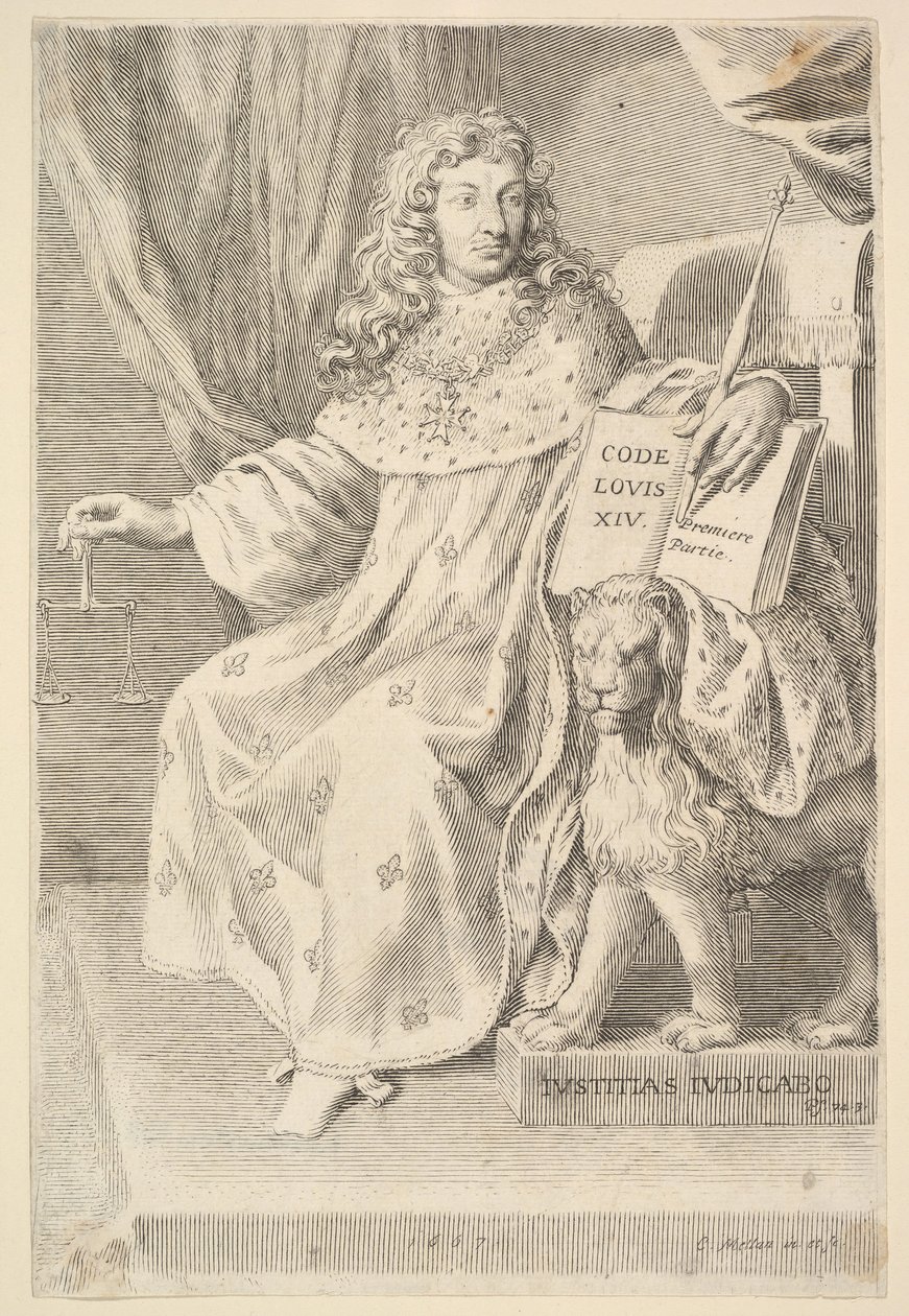 Címlap: Le Code XIV. Lajos, 1667. alkotó: Claude Mellan