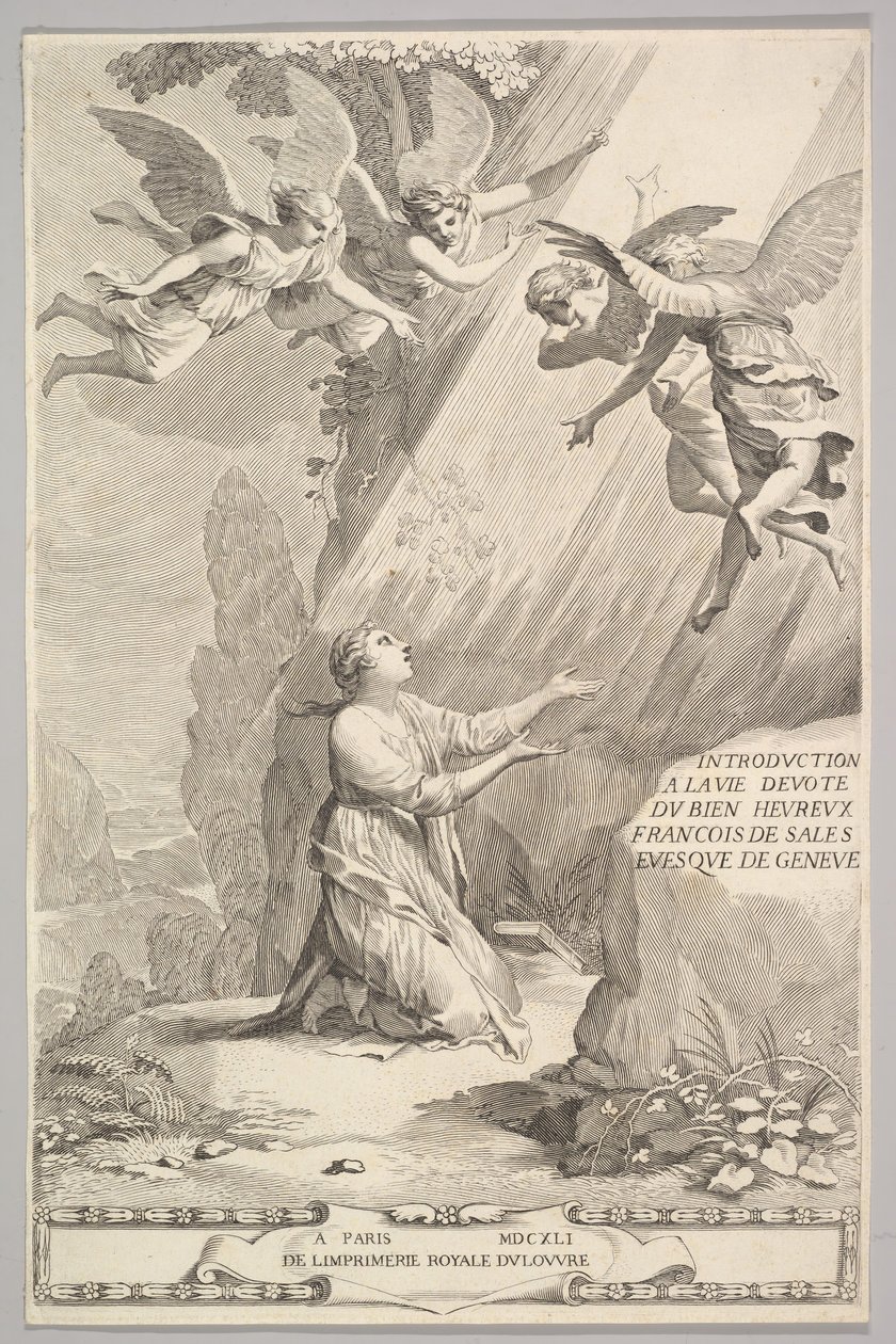 Címlap: François de Sales, Bevezetés a jámbor életbe, 1641. alkotó: Claude Mellan