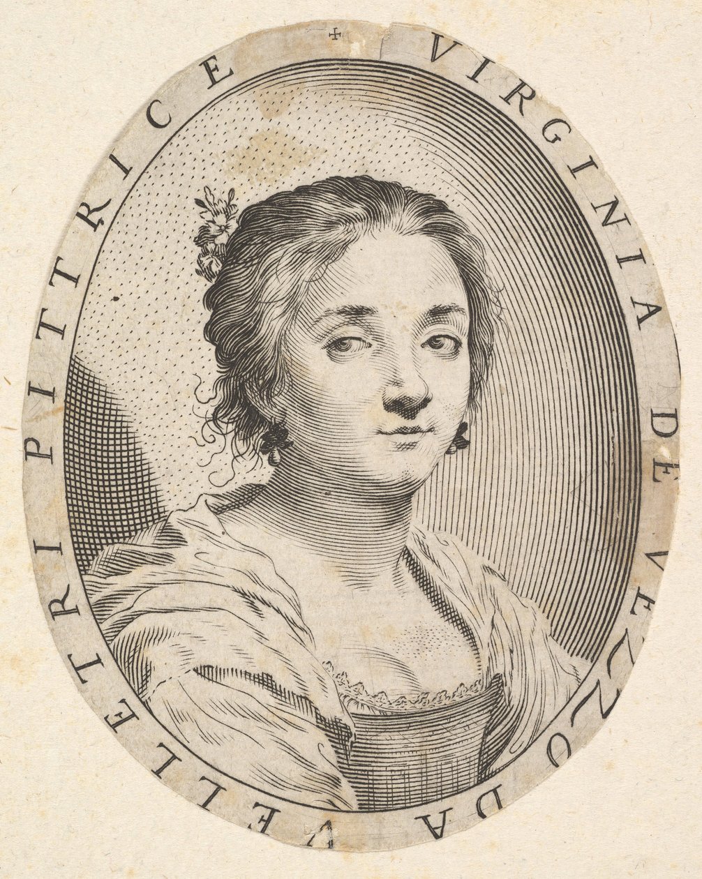 Virginia da Vezzo, Simon Vouet felesége, 1626. alkotó: Claude Mellan