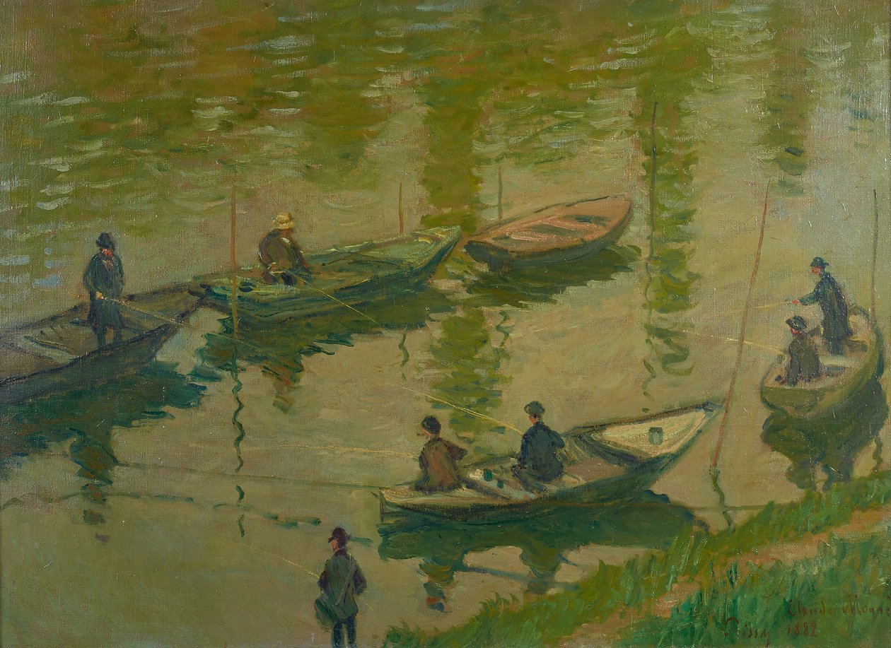 Horgászok a Szajnán, Poissy-nál alkotó: Claude Monet