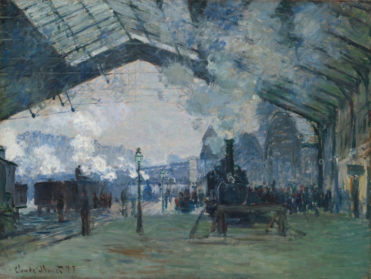 A normandiai vonat érkezése, Gare Saint-Lazare, 1877. alkotó: Claude Monet