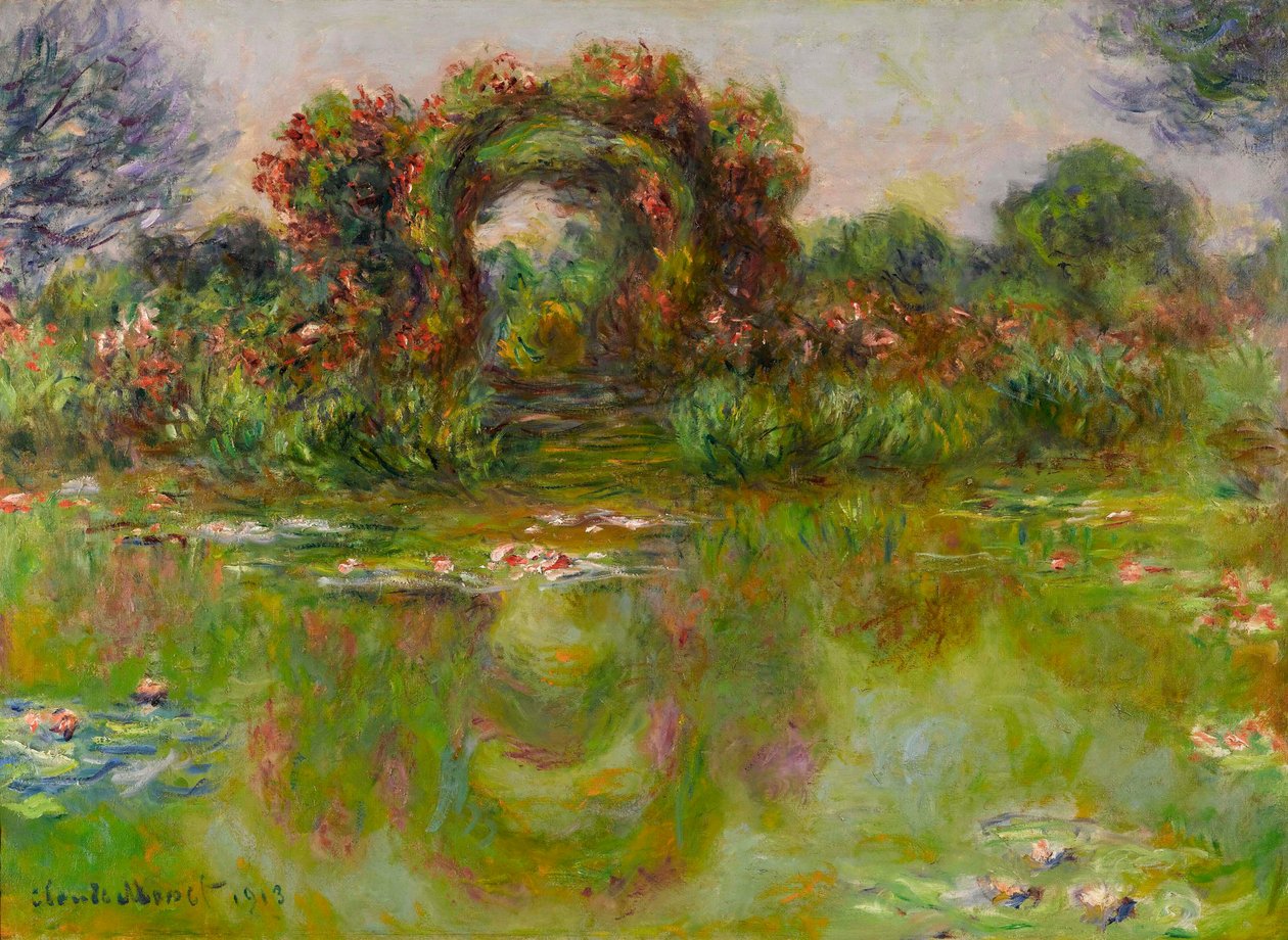 Claude Monet (1840-1926) ""Tavirózsa-tó, a rózsák"" festménye alkotó: Claude Monet