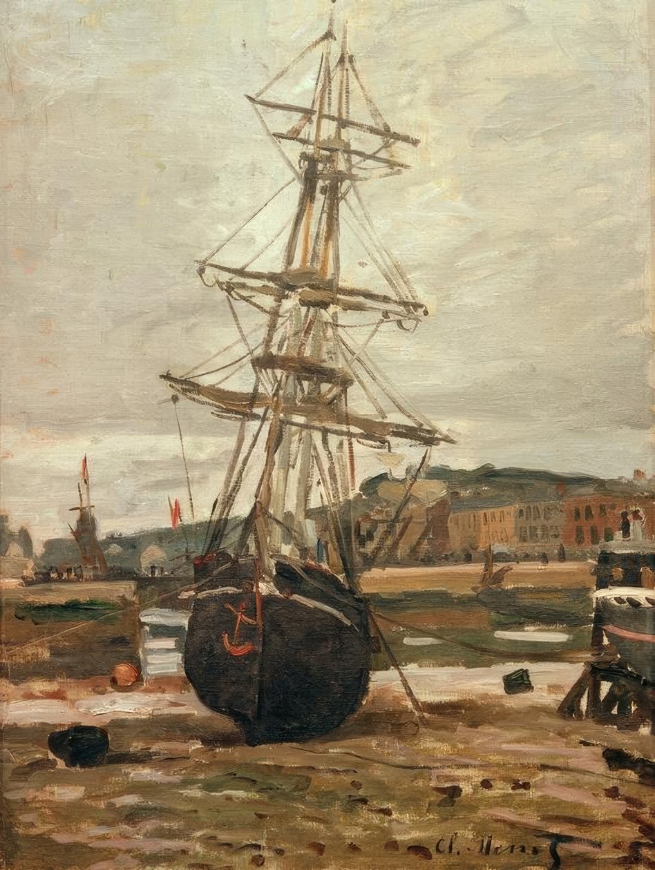 Csónak zátonyra Fecampben alkotó: Claude Monet