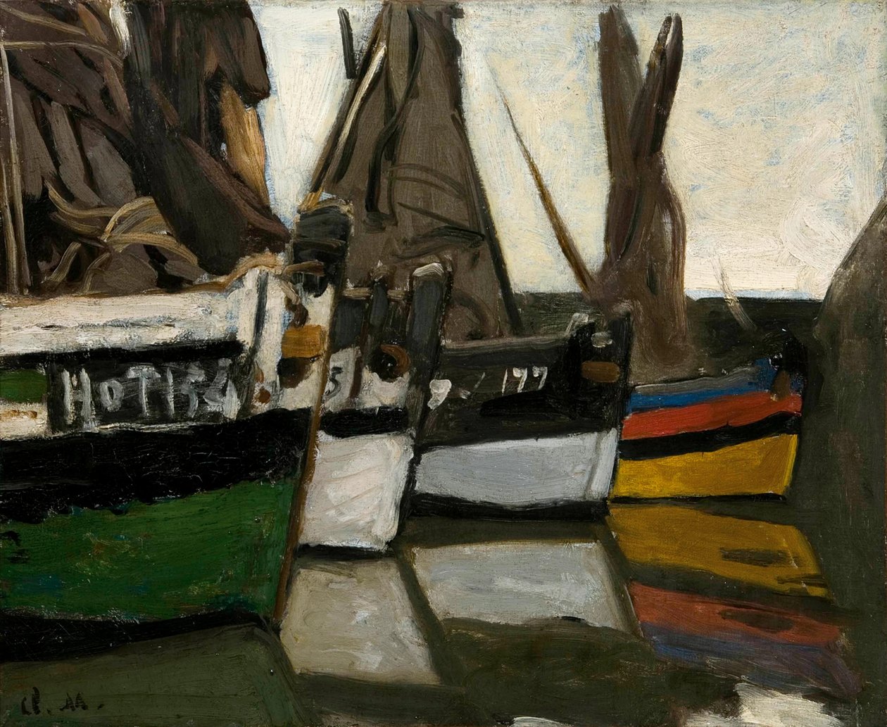 Horgászcsónakok Honfleurben Halászhajók Honfleurben, 1866 körül. alkotó: Claude Monet