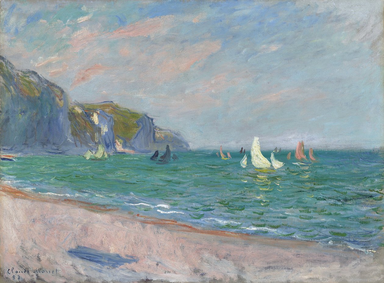 Hajók Pourville sziklái előtt, 1882 alkotó: Claude Monet