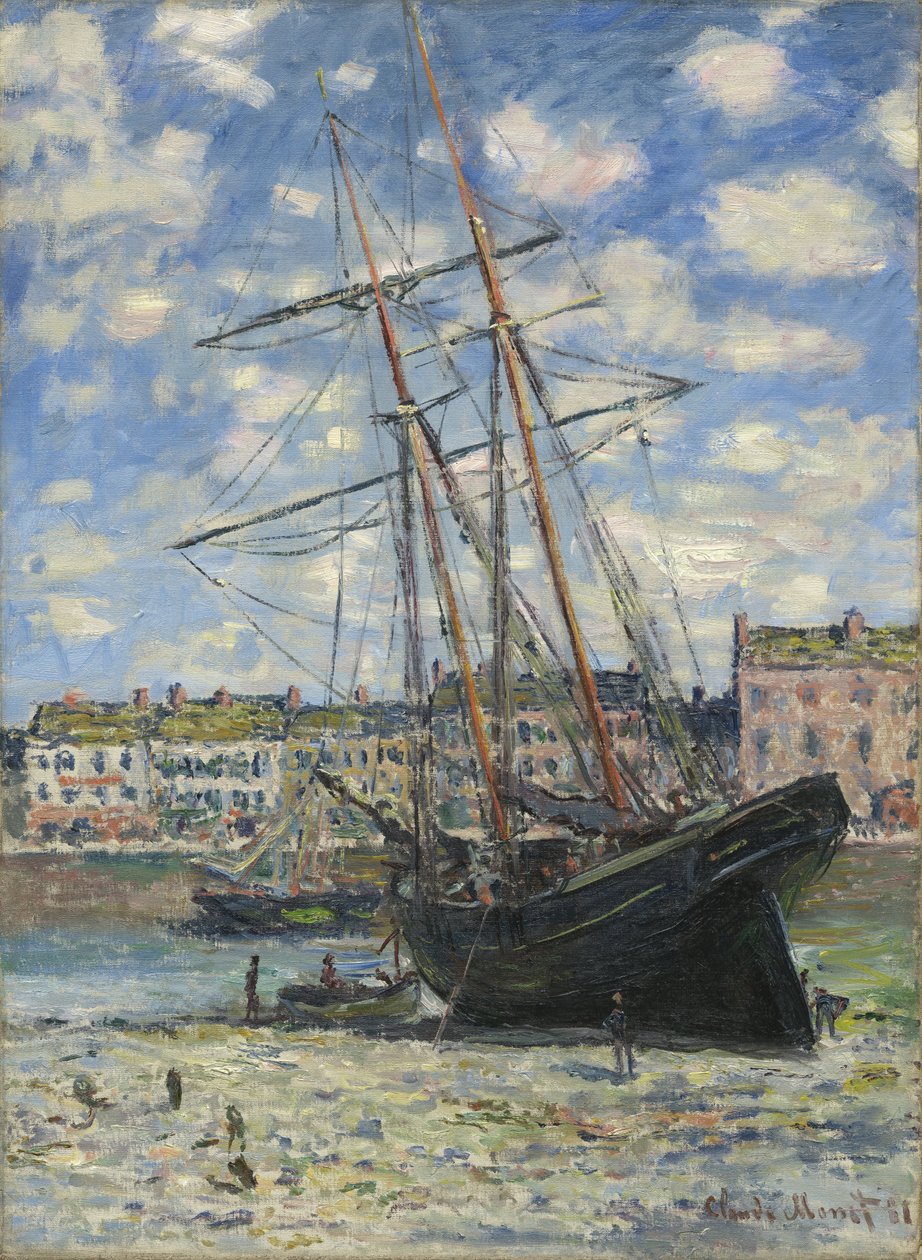 A dagály alatt fekvő hajó alkotó: Claude Monet