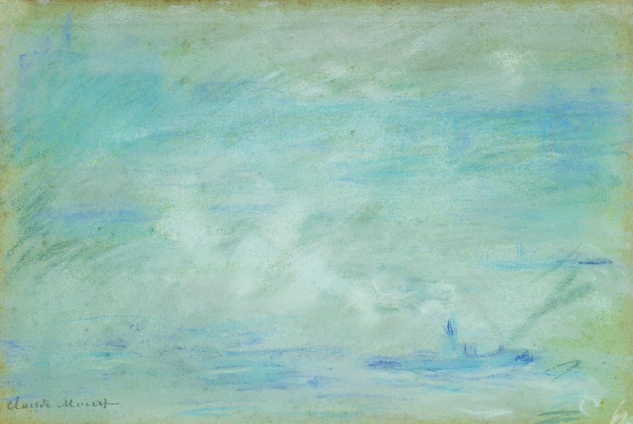 Hajó a Temzén, ködhatás; Hajó a Temzén, ködhatás, 1901 alkotó: Claude Monet