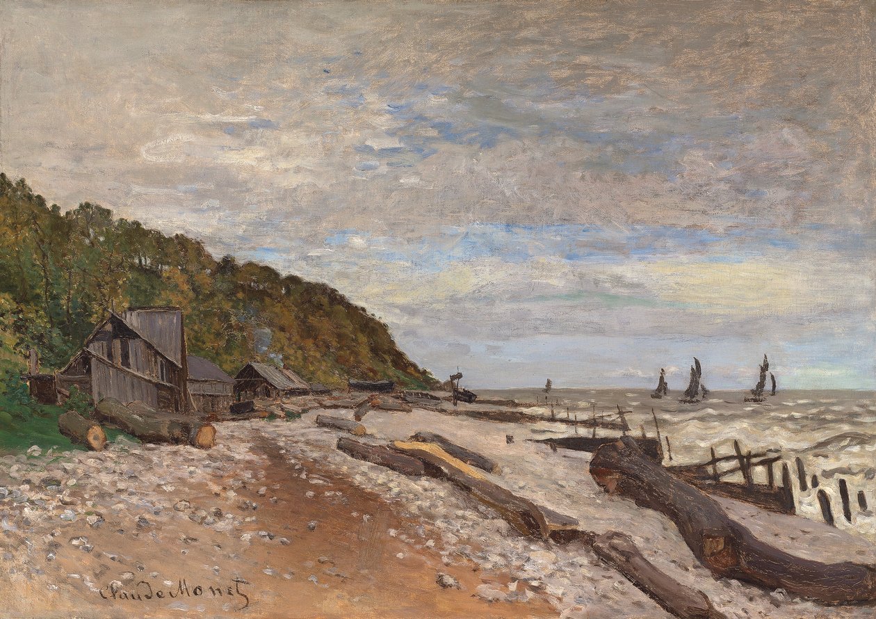 Csónakgyár Honfleur közelében; Kishajók Hajógyára, Honfleur közelében, 1864 alkotó: Claude Monet