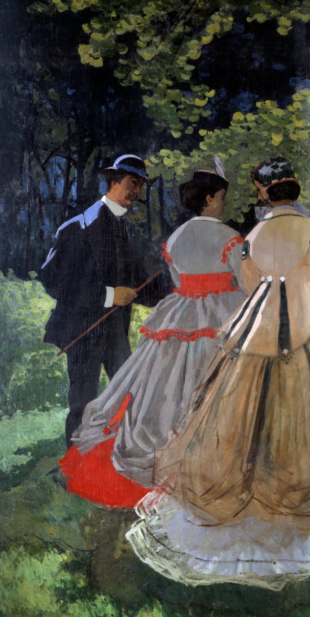 Reggeli a füvön Töredék. Bal oldali rész. Claude Monet festménye (1840-1926) 1865-1866 V. 2,48x2,17 m Párizs, Muse d