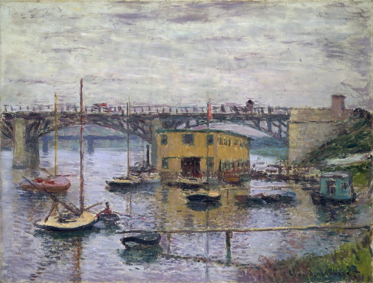 Argenteuil-i híd egy szürke napon, 1876 körül (olaj, vászon) alkotó: Claude Monet