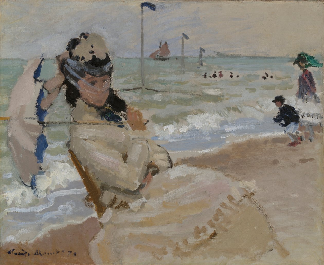 Camille a tengerparton Trouville-ben alkotó: Claude Monet