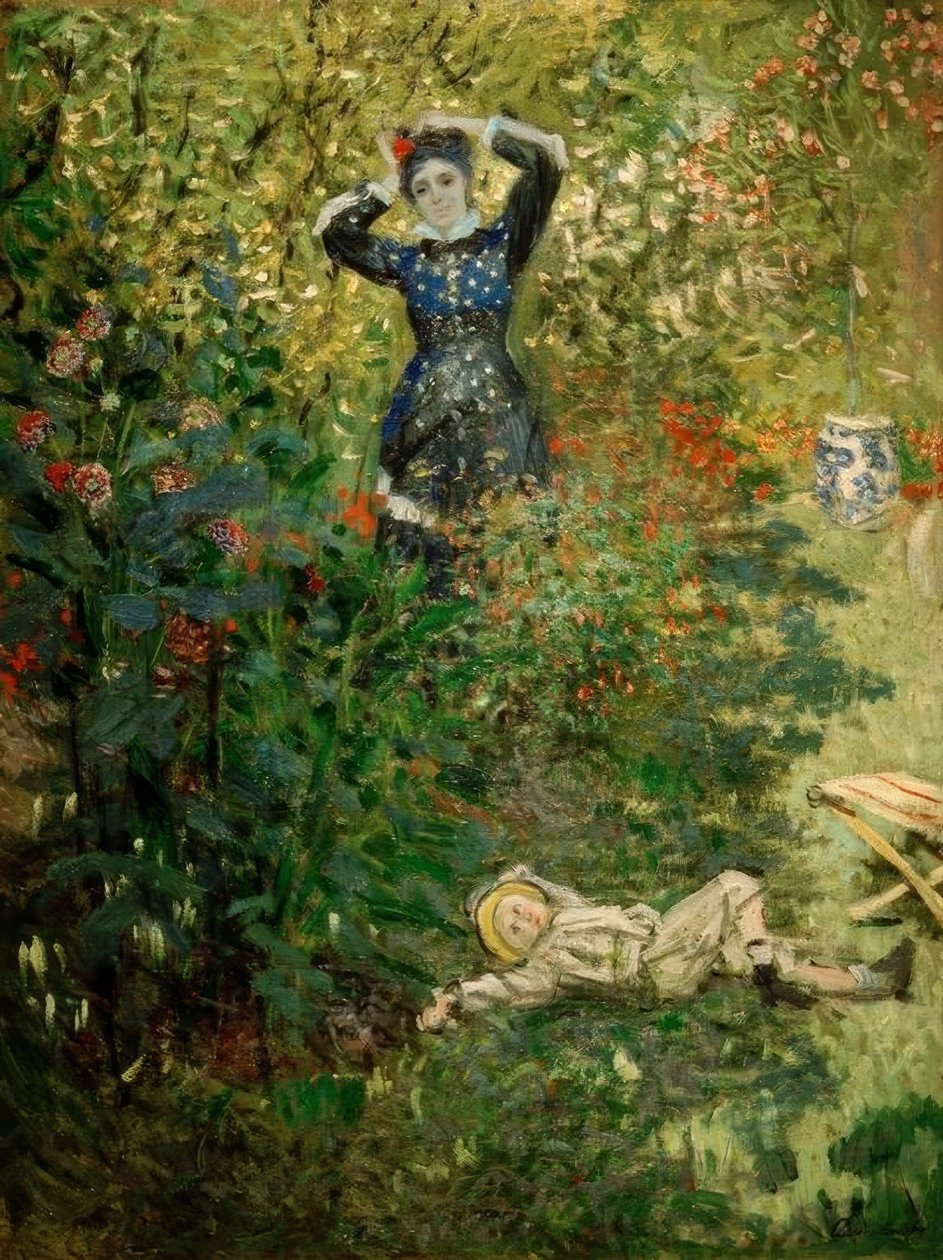 Camille és Jean az argenteuil-i kertben alkotó: Claude Monet