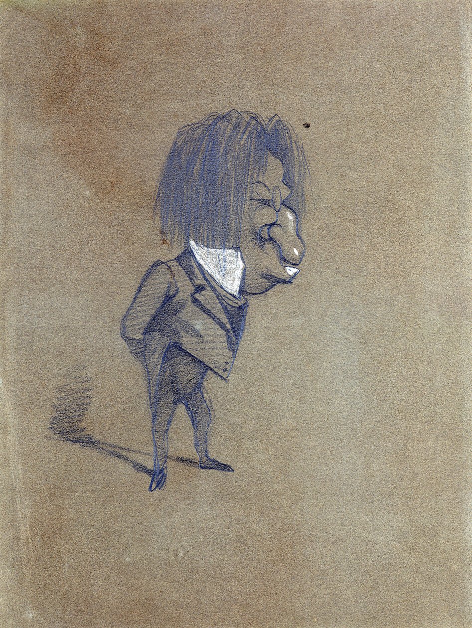 Jules Husson (1821-89) „Champfleury” karikatúrája, 1858 (ceruza és gouache papíron) alkotó: Claude Monet