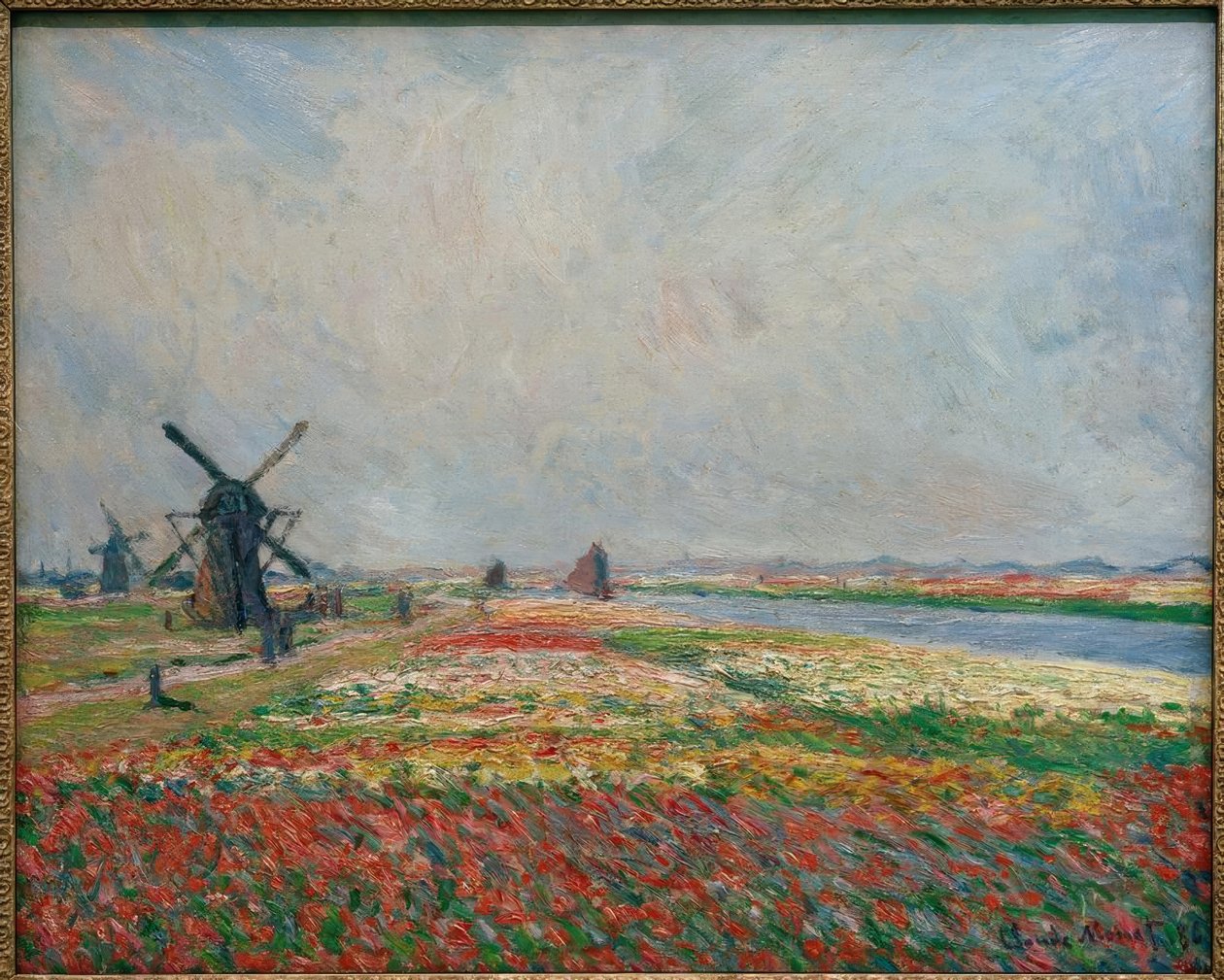 Virágmezők és szélmalmok Leiden közelében alkotó: Claude Monet