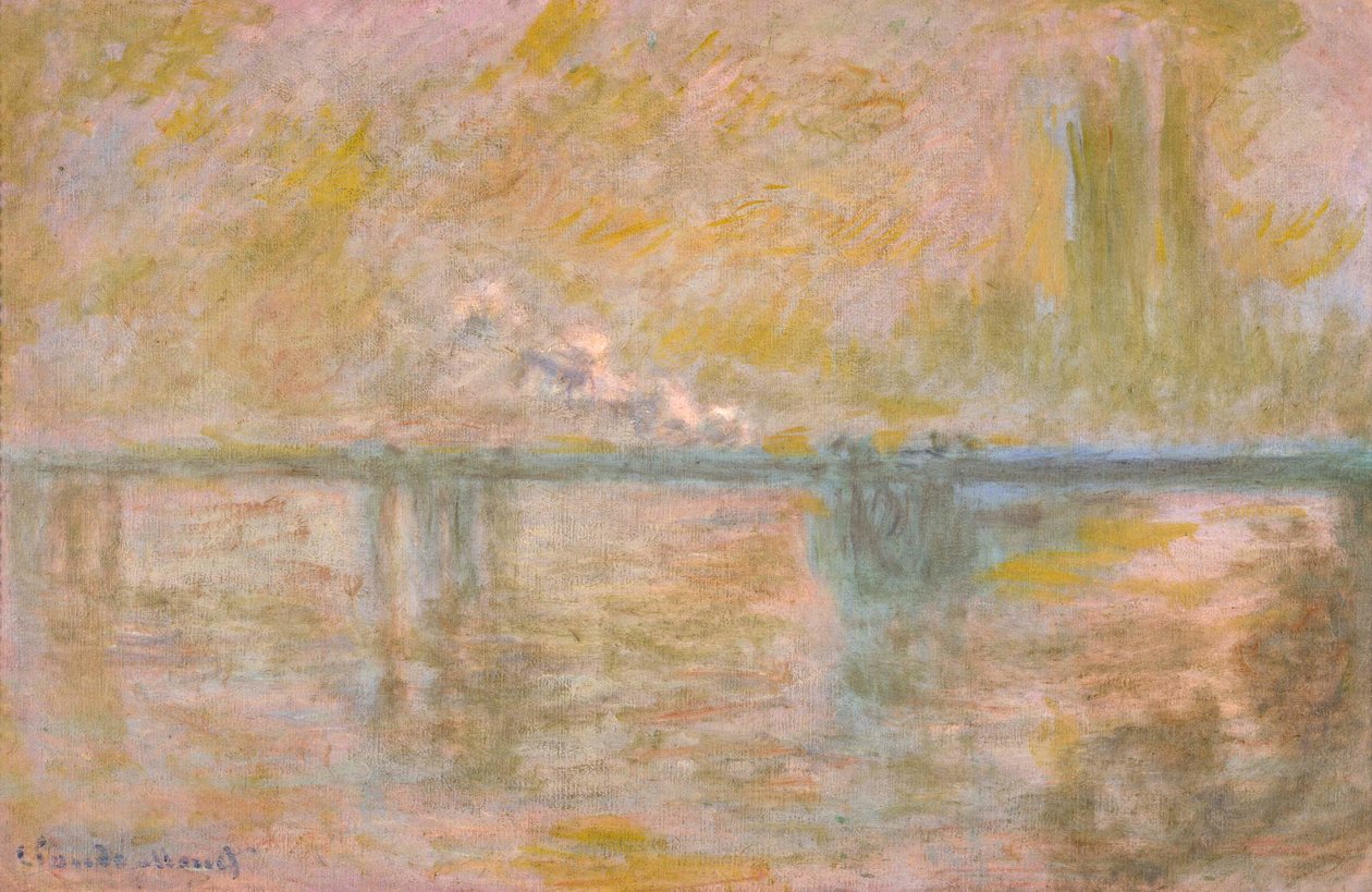 Charing-Cross Bridge Londonban, 1902 körül (olaj, vászon) alkotó: Claude Monet