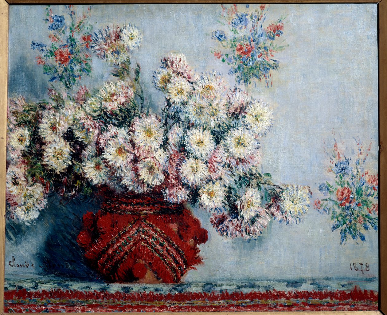 Claude Monet (1840-1926) krizantém festménye 1878, olaj, vászon, dim. 0,54x0,65 m Párizs, Orsay Múzeum – Claude Monet krizantémok festménye (1840-1926) alkotó: Claude Monet