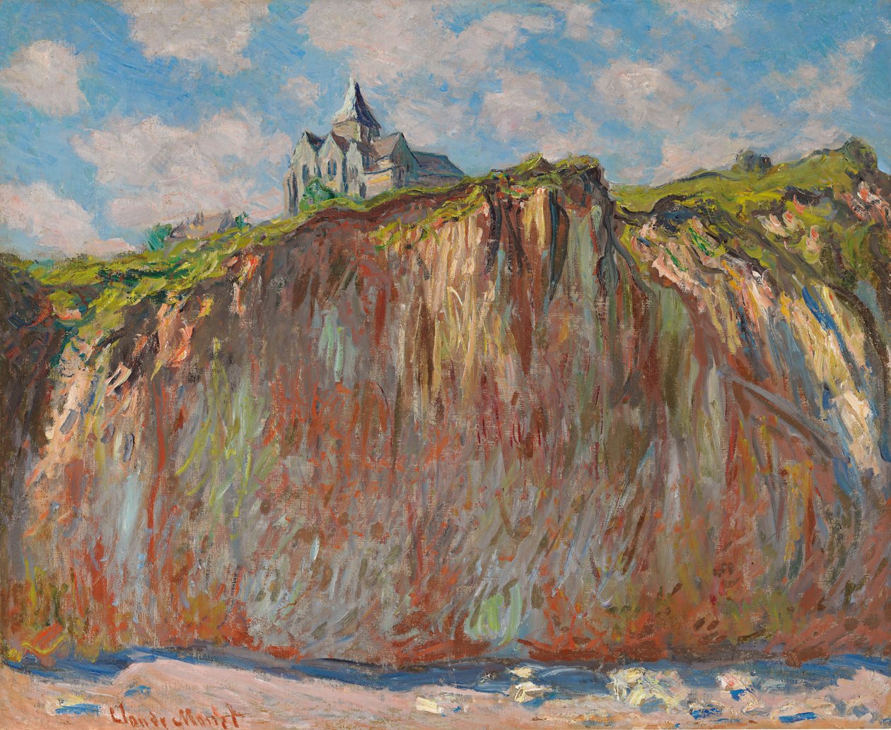Varengeville-i templom, Reggeli hatás; Varengeville-i templom, reggeli hatás, 1882 alkotó: Claude Monet