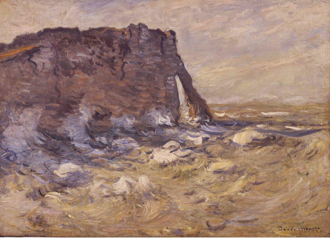 Cliff és Porte dAval, Stormy Weather, 1883. alkotó: Claude Monet