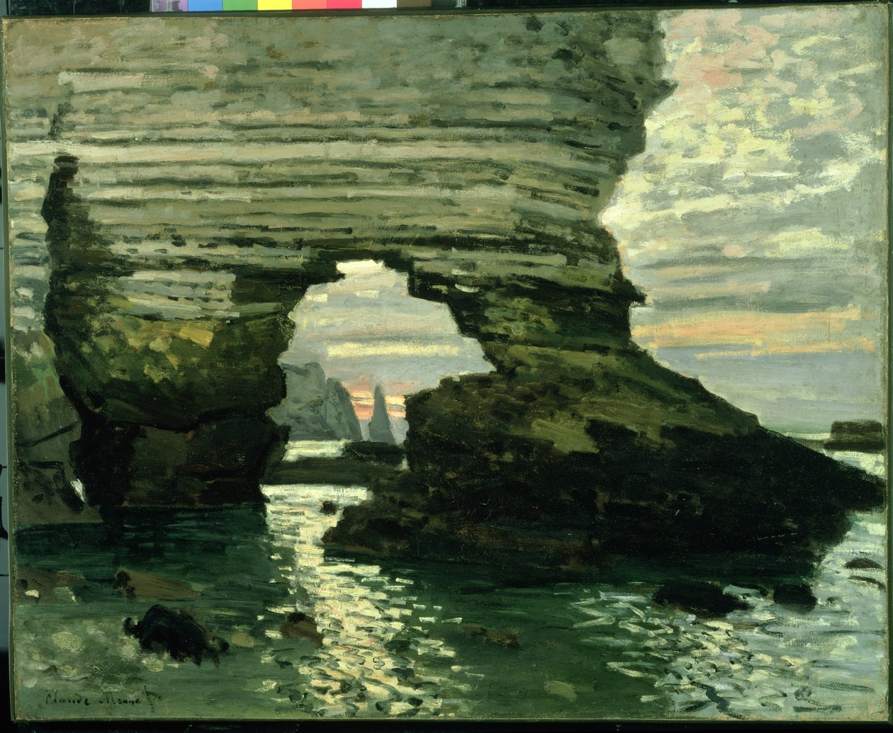 Cliff Etretatban, 1868-69 körül alkotó: Claude Monet