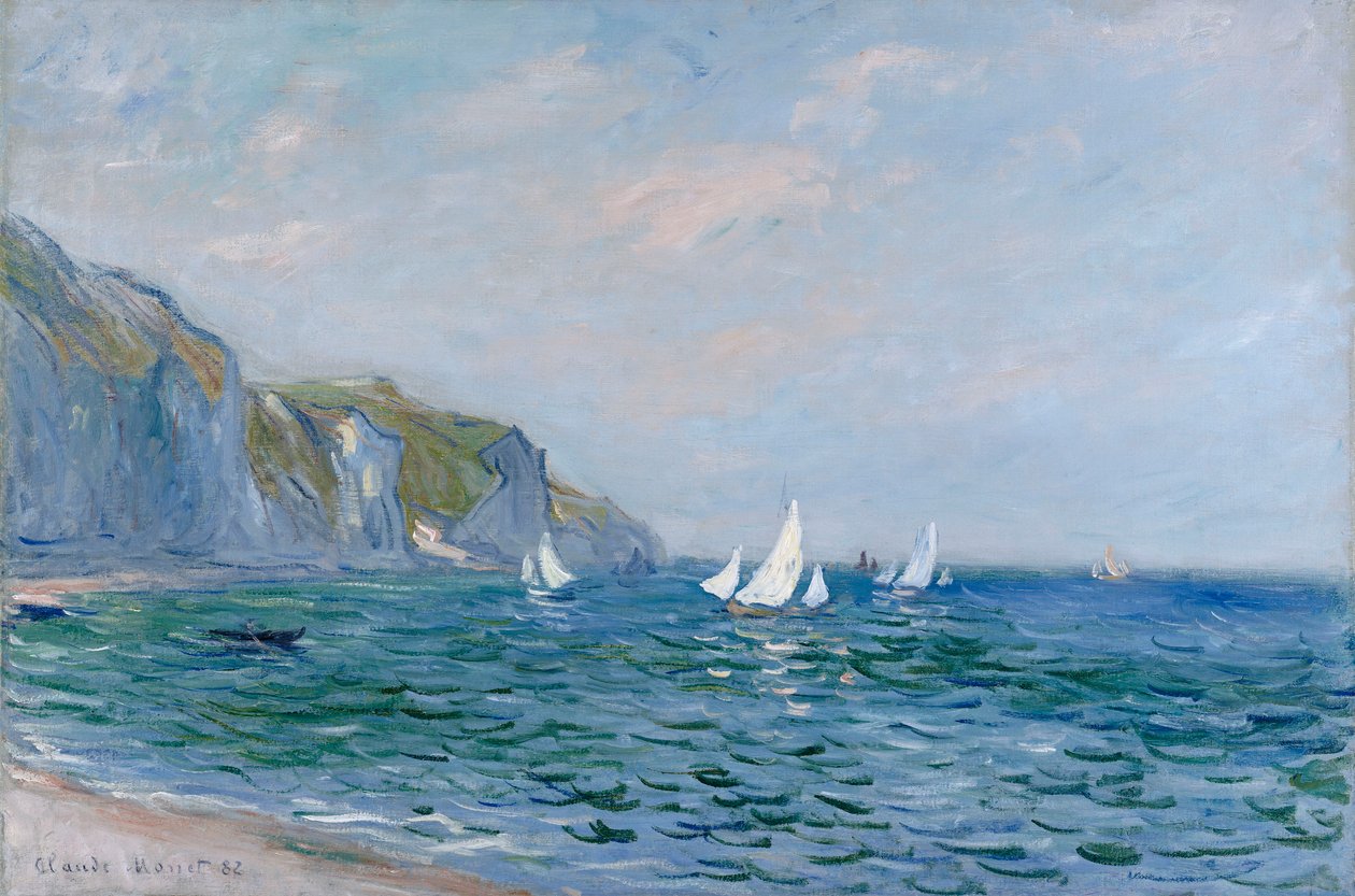 Sziklák és vitorlások Pourville-ben alkotó: Claude Monet