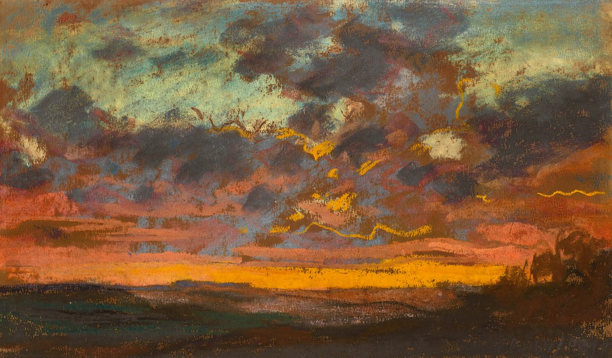 Naplemente, c. 1868 (pasztell papíron) alkotó: Claude Monet
