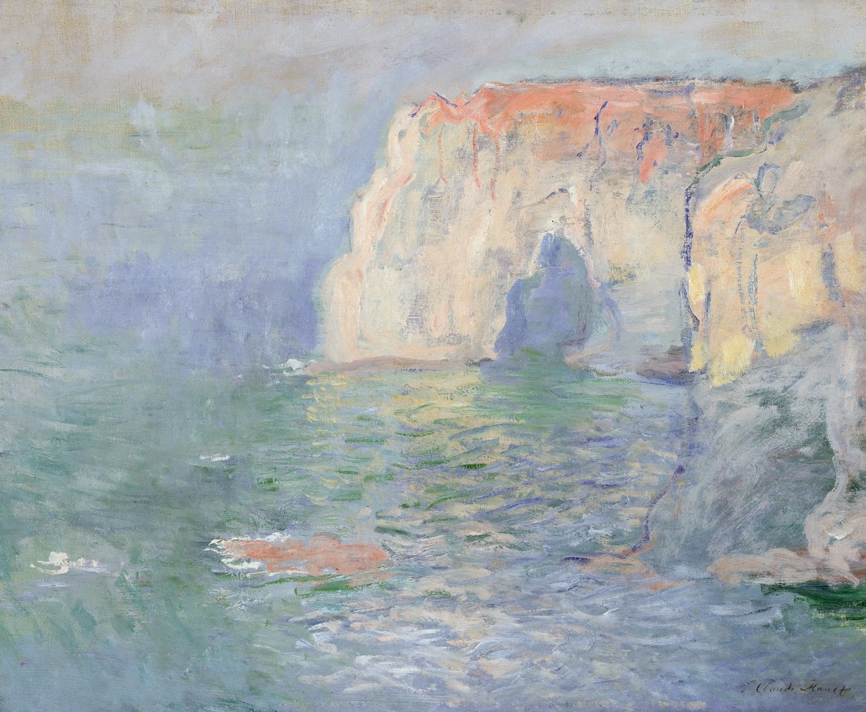 Etretat: La Manneporte, elmélkedések a vízről alkotó: Claude Monet