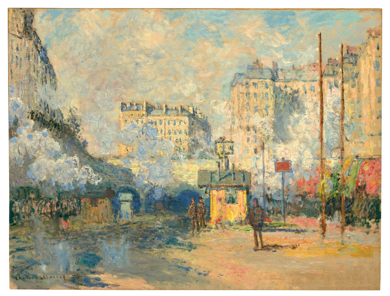 Saint-Lazare állomás külseje, napfényhatás, 1877 alkotó: Claude Monet