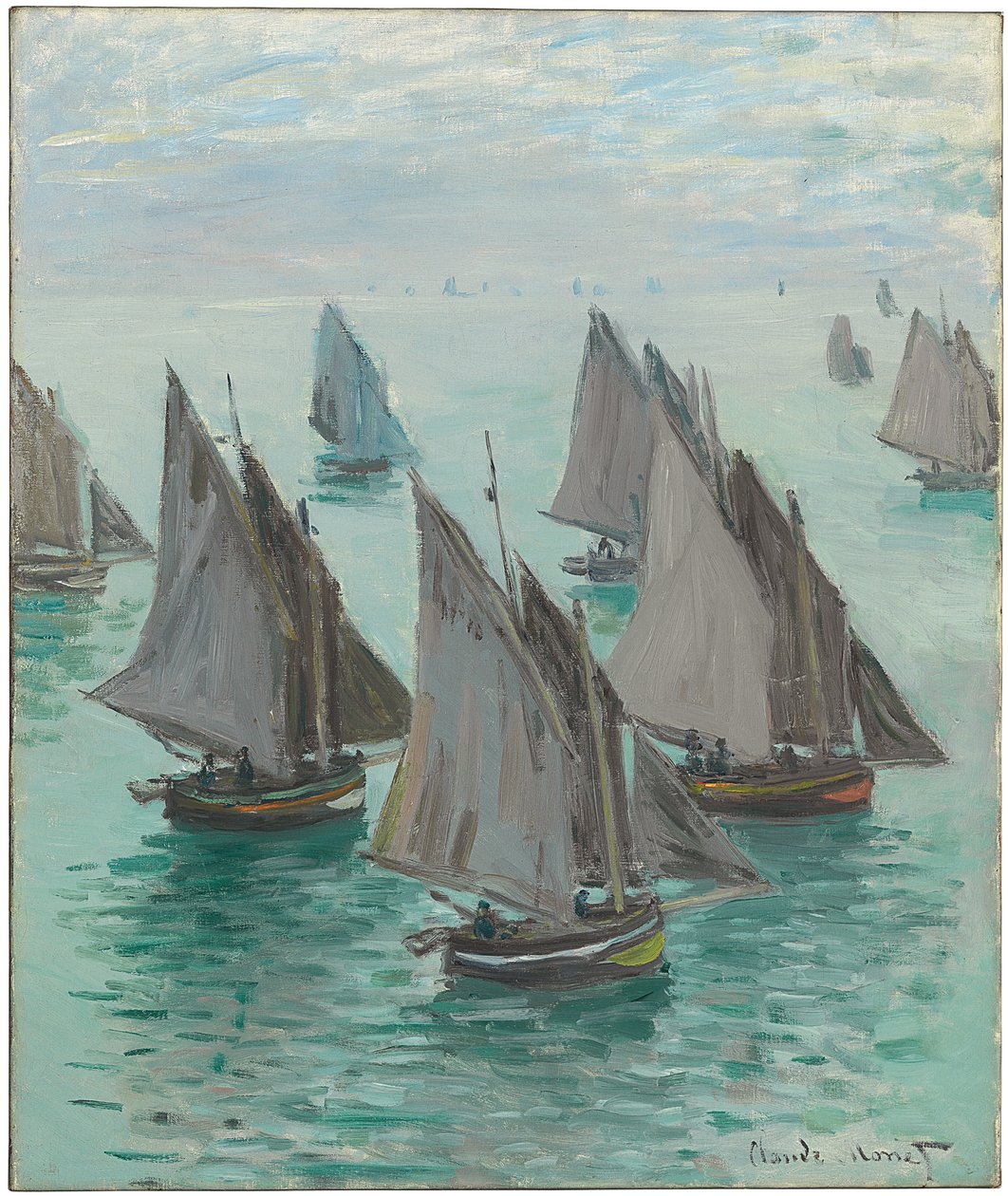 Halászhajók, Nyugodt tenger, 1868 alkotó: Claude Monet