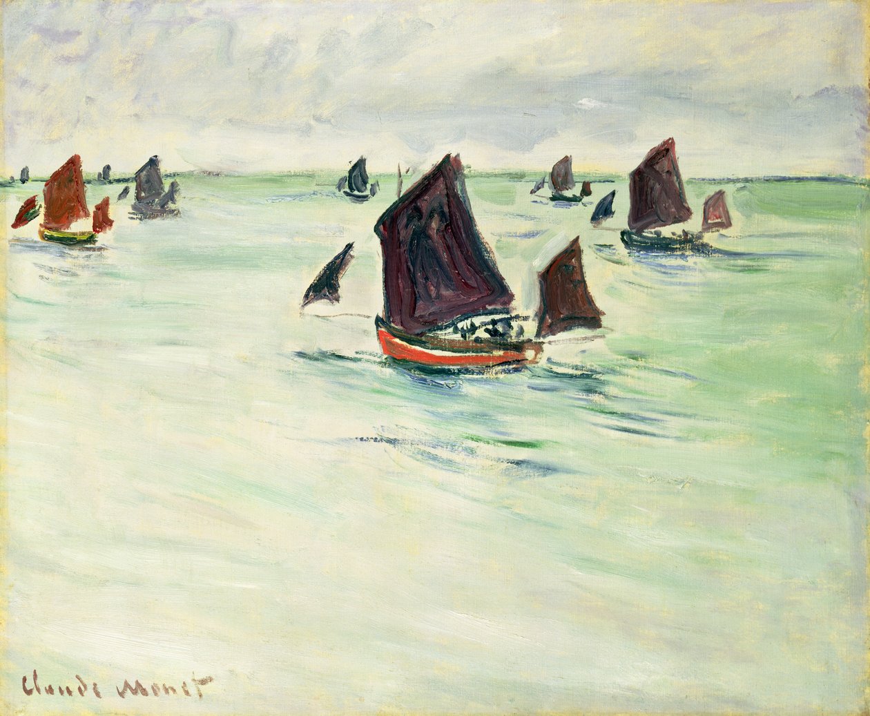 Halászhajók a nagy Pourville-ben, 1882 alkotó: Claude Monet
