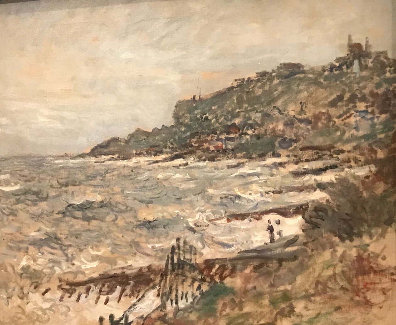 Francia: Falaise de Sainte-Adresse, szürke időjárás alkotó: Claude Monet