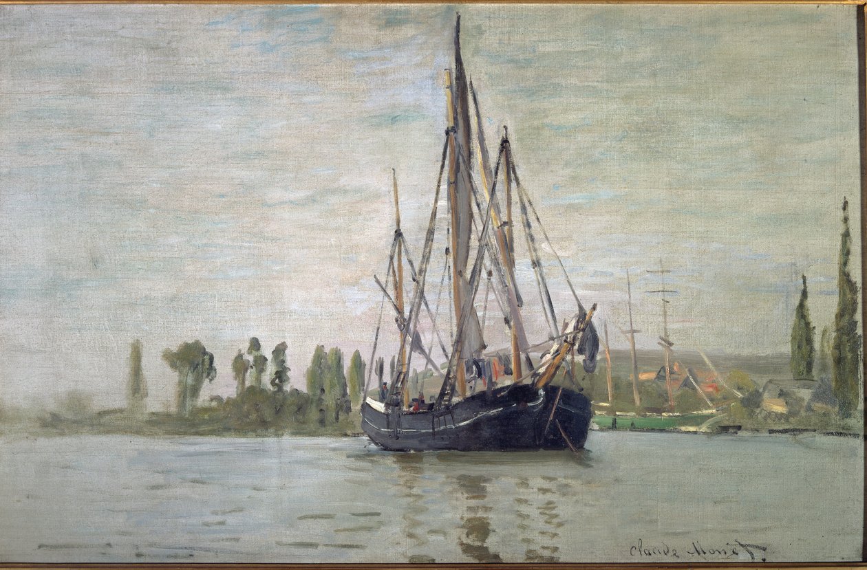 Francia chase-maree horgonyban (Rouen közelében) - olaj, vászon alkotó: Claude Monet