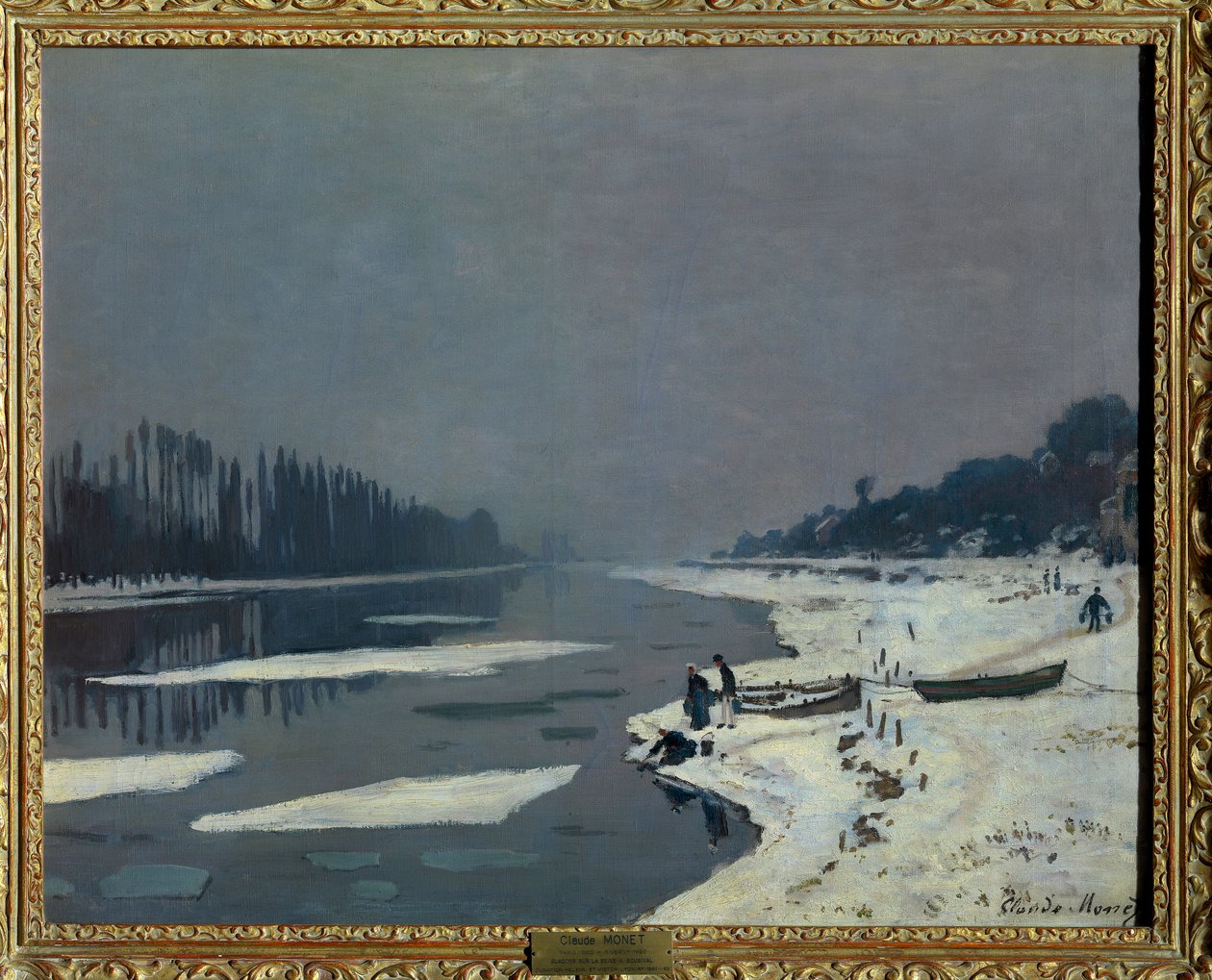 Jégkockák a Szajnán, Bougival, Yvelines Claude Monet festménye (1840-1926) Méret: 0,65 x 0,81 m Párizsi Louvre Múzeum Kötelező említés: Helene és Victor Lyon adomány alkotó: Claude Monet