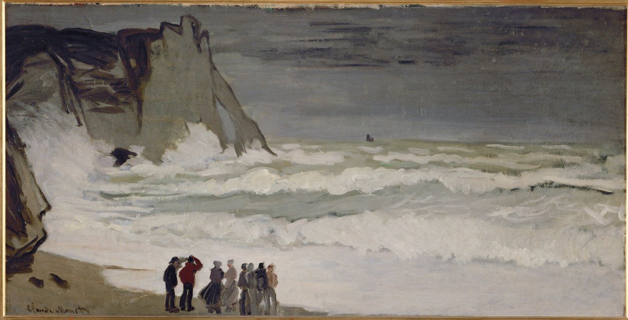 Grosse mer a Etretat (olaj, vászon) alkotó: Claude Monet
