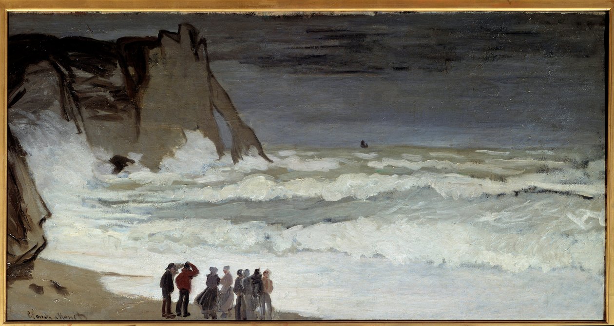 Grosse mer a Etretat Painting by Claude Monet (1840-1926) 1868 Sun. 0,66x1,31 m Párizs, Muse d