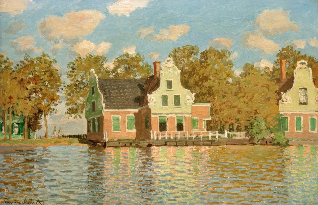 Házak a víz mellett Zaandamban alkotó: Claude Monet