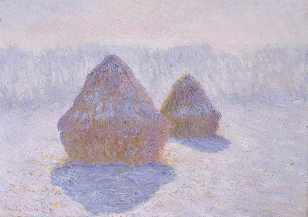Szénakazalok (a hó és a nap hatása) alkotó: Claude Monet