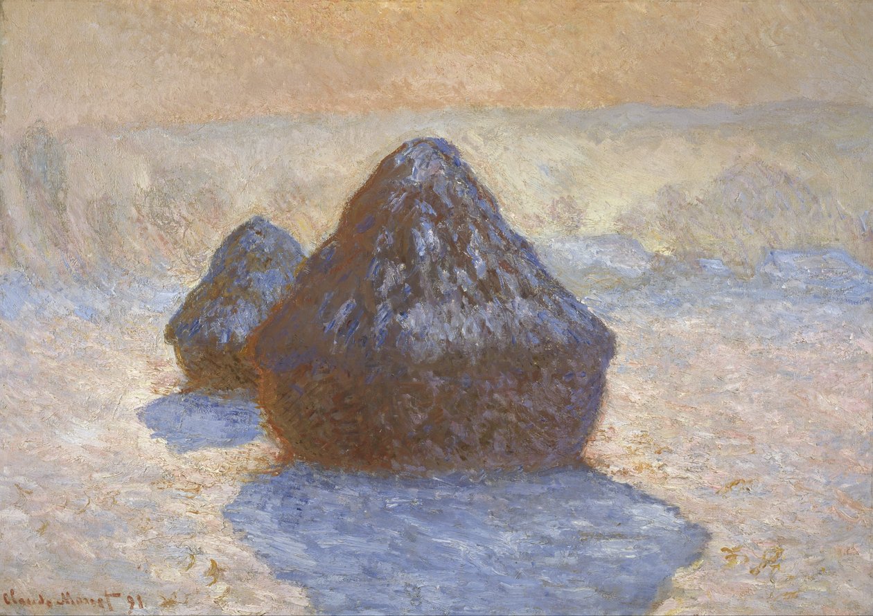 Szénakazlak: hóhatás alkotó: Claude Monet