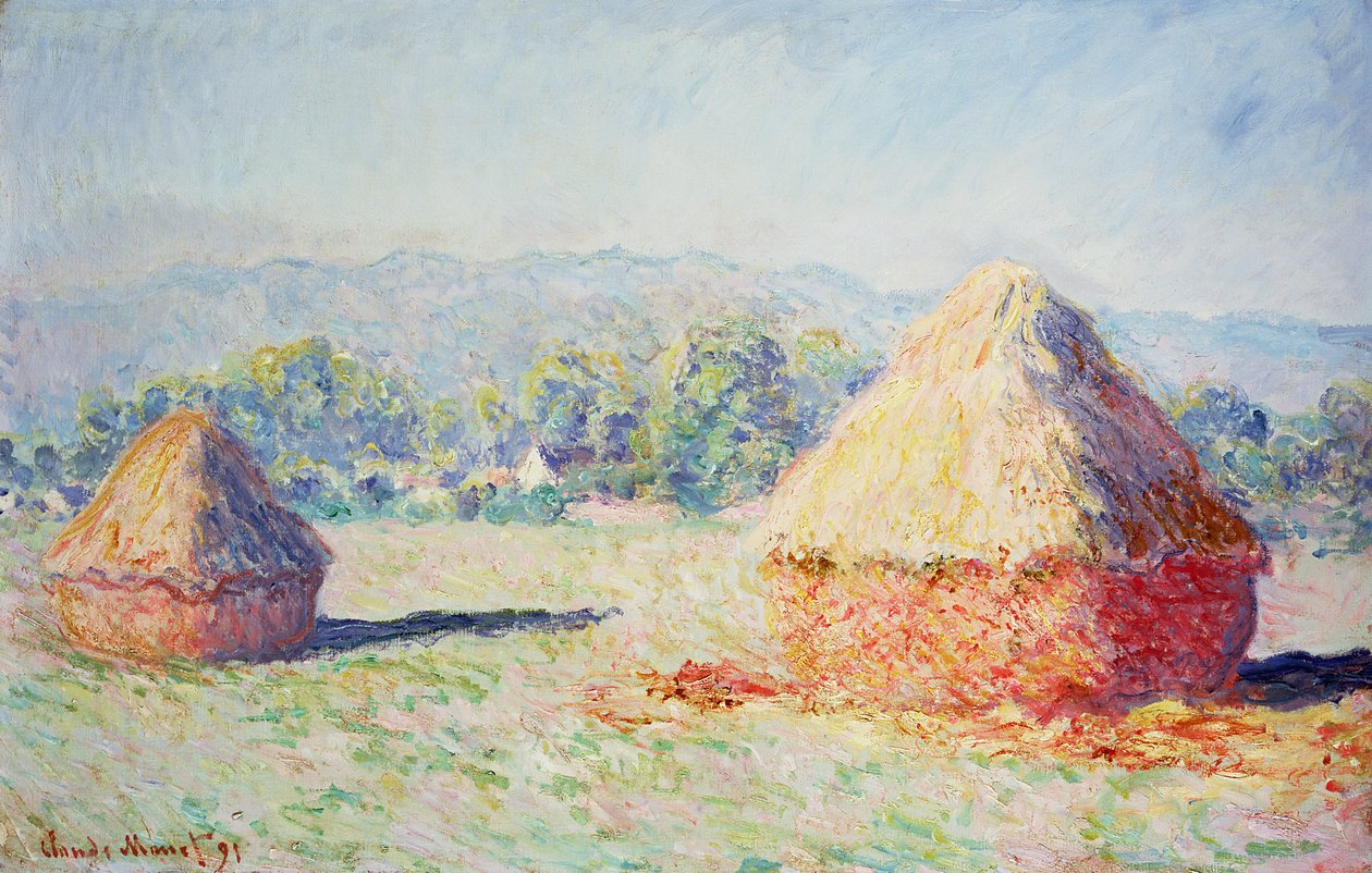 Szénakazalok a napon, Reggeli hatás, 1891 alkotó: Claude Monet